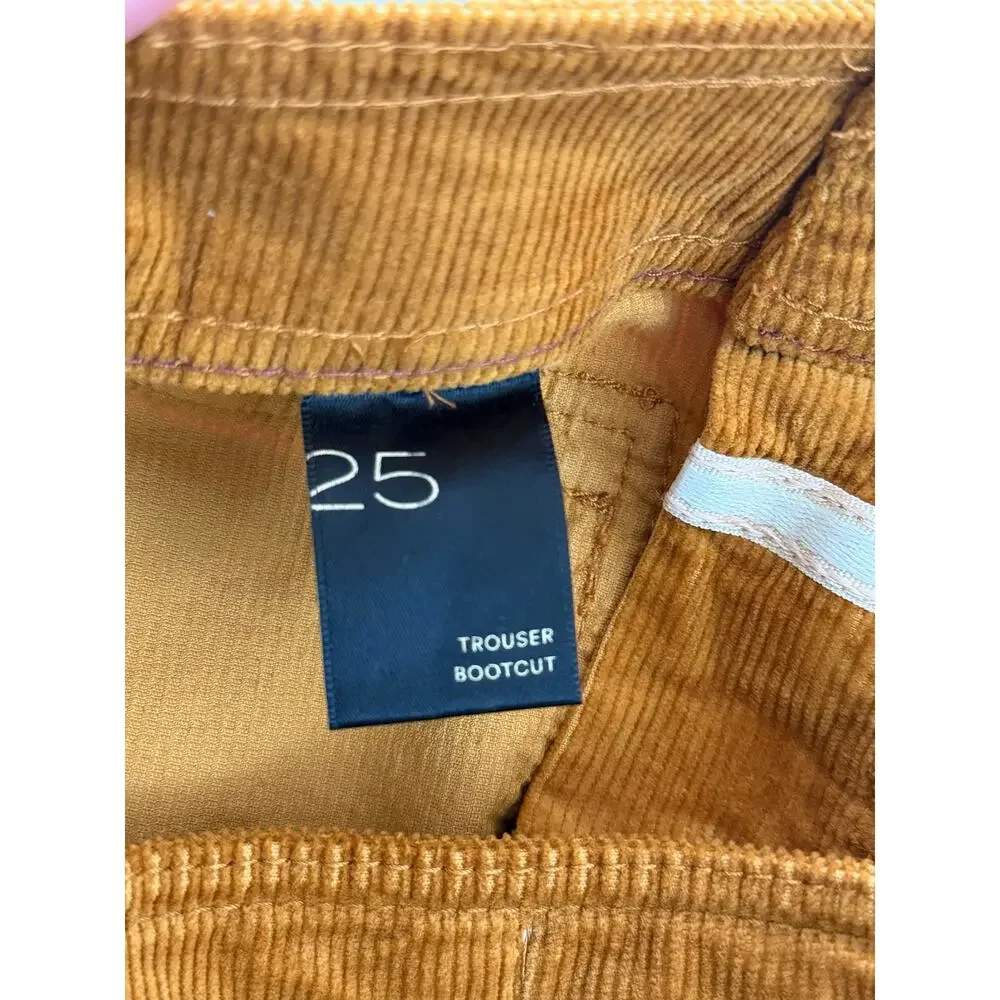 Anthropologie Pilcro High Rise Bootcut Corduroy Pants Cedar Mustard Yellow 25 - Picture 9 of 14
